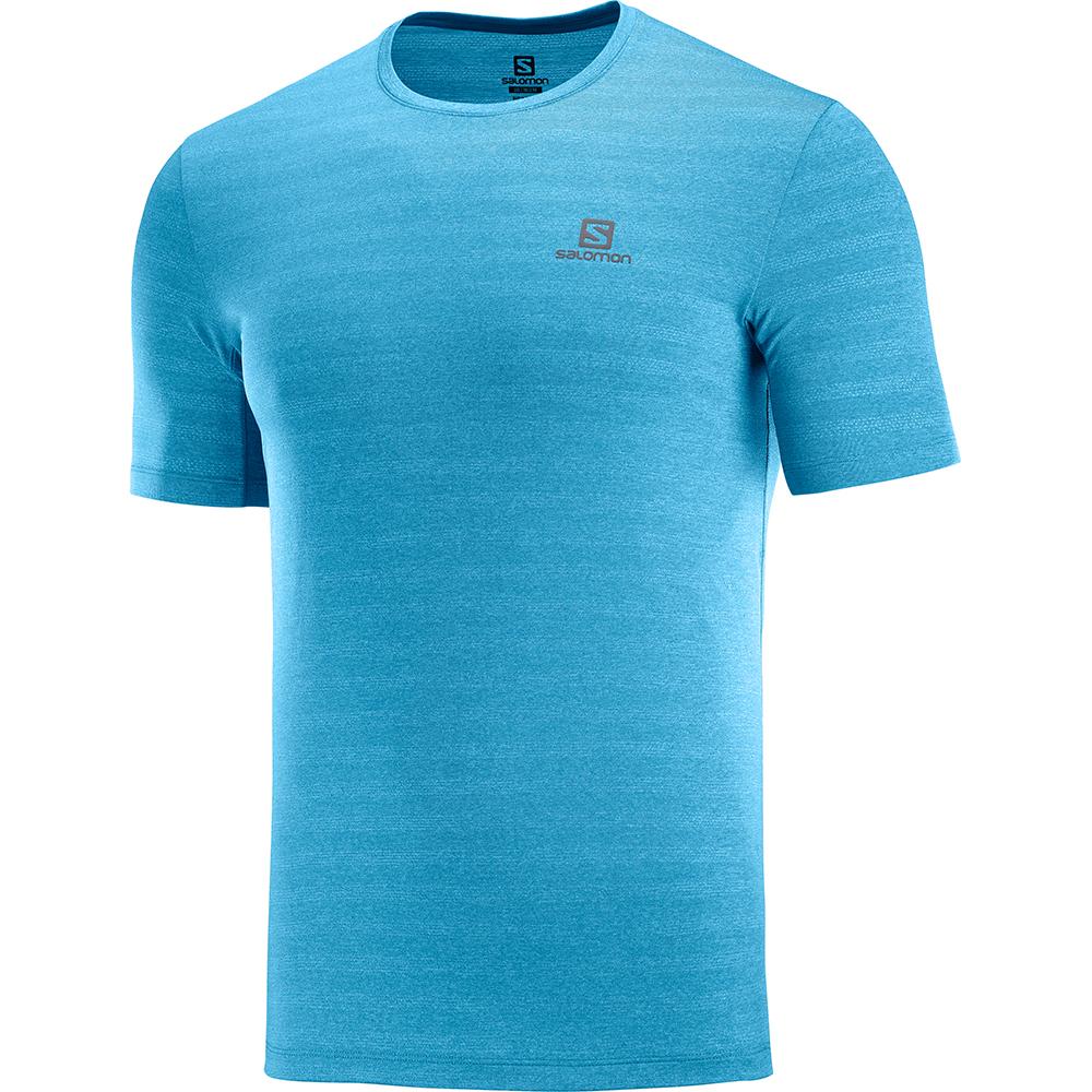 Camisetas Salomon Hombre Azules - Salomon Argentina XA M,062587-TGV